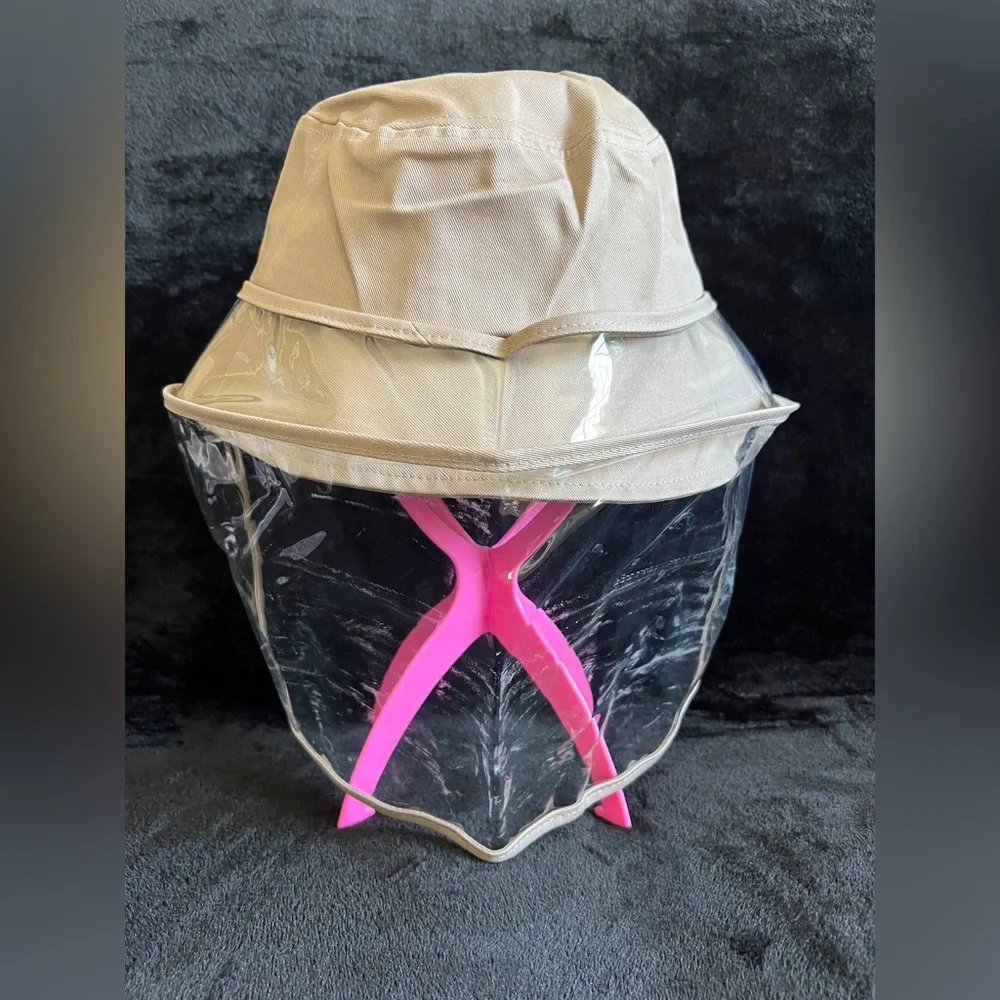 beige Removable Protective Bucket Hat by Lairies Anti-Fog Dustproof Sun Unisex